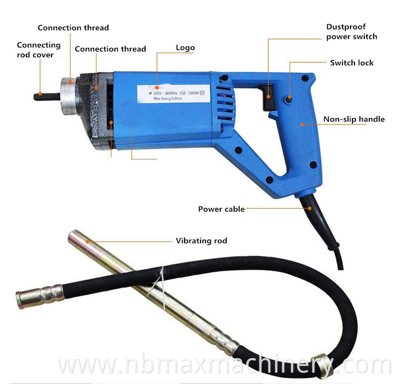 1.5HP Electric Hand Held High Speed Concrete Vibrator with Needle